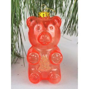 Gummi Bear Glass Ornament neon PINK ORANGE YELLOW Christmas Baby YOU PICK COLOR